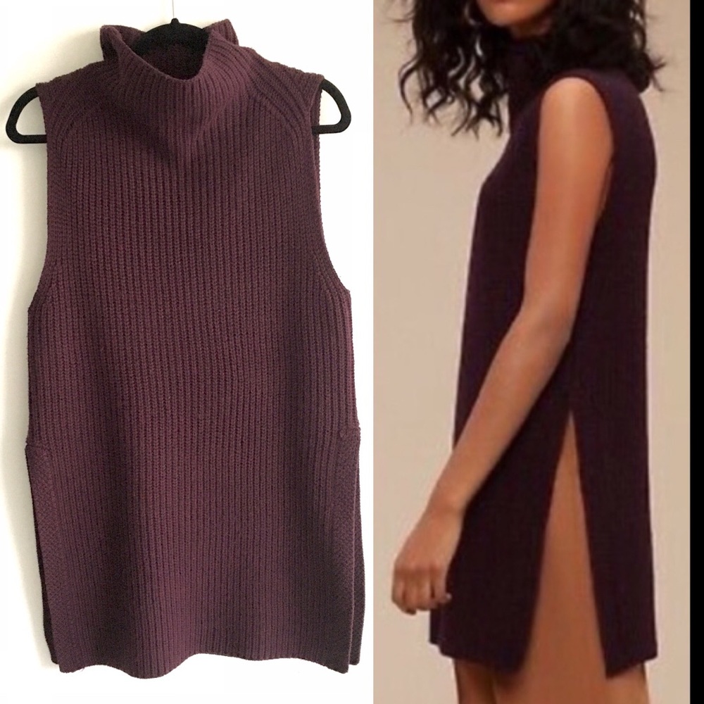 (SOLD) ARITZIA Sleeveless Cowl Sweater Burgundy - Picture 1 of 6